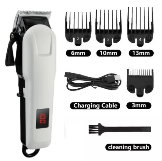 Tondeuse Électrique Professionnelle Sans Fil Multifonctionnelle pour Hommes, Usage Domestique et Barbier, en Acier Inoxydable